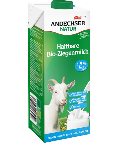 ANDECHSER NATUR Haltbare Bio Ziegenmilch fettarm 1,5% 1L