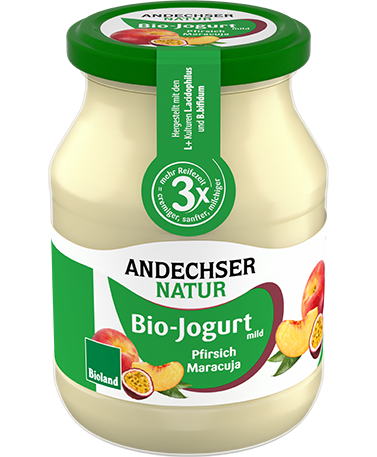 ANDECHSER NATUR Mild organic yogurt peach-passion fruit 3.7% 500g