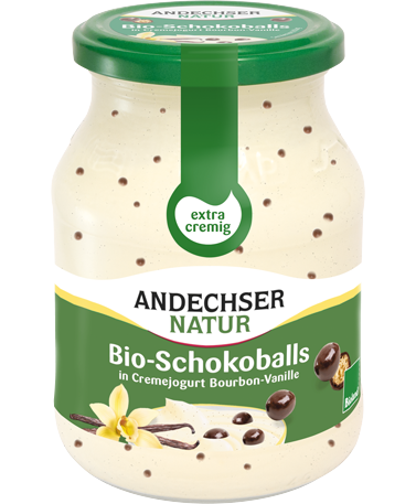 Mild organic cream yogurt vanilla chocolate balls 7.5 % 500 g
