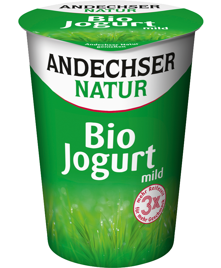 Bio Jogurt mild natur mit 3,8 % Fett im 500 g Becher ANDECHSER NATUR