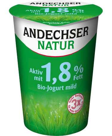 ANDECHSER NATUR Bio Fettarmer Jogurt mild 1,8% Fett 500g Becher