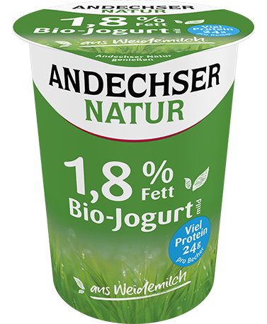 ANDECHSER NATUR Fettarmer Bio-Jogurt mild mit 1,8% Fett 500g
