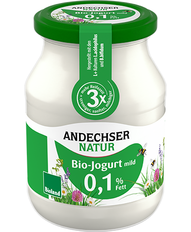 ANDECHSER NATUR Bio Jogurt mild aus entrahmter Milch 0,1% Fett 500g
