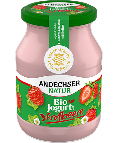 ANDECHSER NATUR Mild organic yogurt strawberry 3.8% 500g