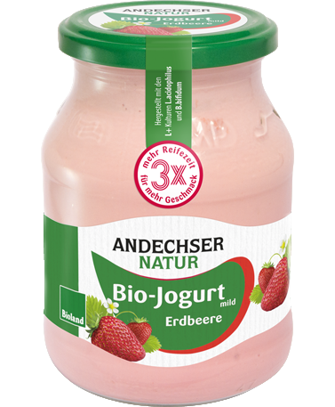 ANDECHSER NATUR Mild organic yogurt strawberry 3.8 % 500g