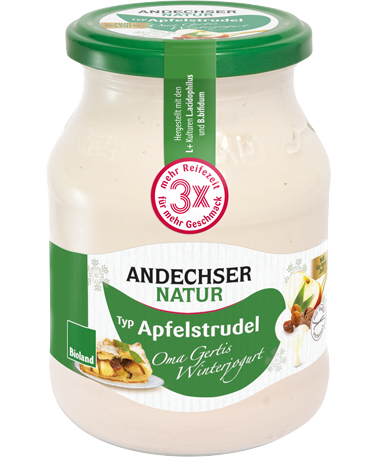 ANDECHSER NATUR Organic yogurt mild Oma Gertis winter yogurt apple strudel