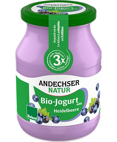 ANDECHSER NATUR Bio Jogurt mild Heidelbeere-Cassis 3,8% 500g