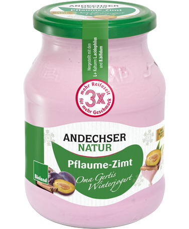 ANDECHSER NATUR Organic yogurt Oma Gerti’s plum-cinnamon 3.7 % 500g