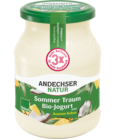 ANDECHSER NATUR Bio Jogurt mild pineapple-coconut, 500g