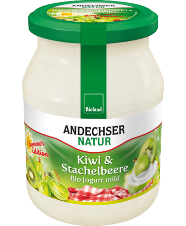 Bio-Jogurt mild Kiwi & Stachelbeere, 500g