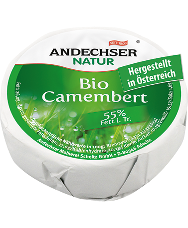 ANDECHSER NATUR Organic camembert 100g 55% FDM
