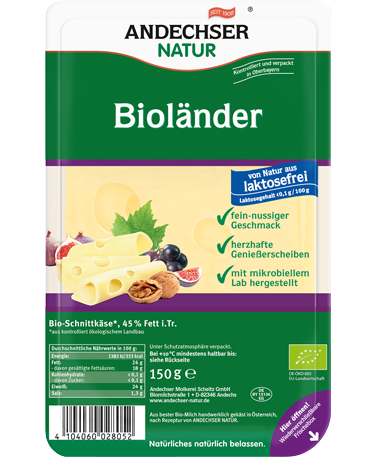 ANDECHSER NATUR Bioländer 45% FDM 150g in slices