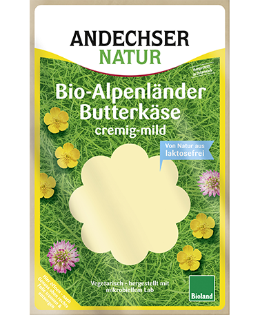 ANDECHSER NATUR Organic Alpenlaender butter cheese 50% 150g in slices