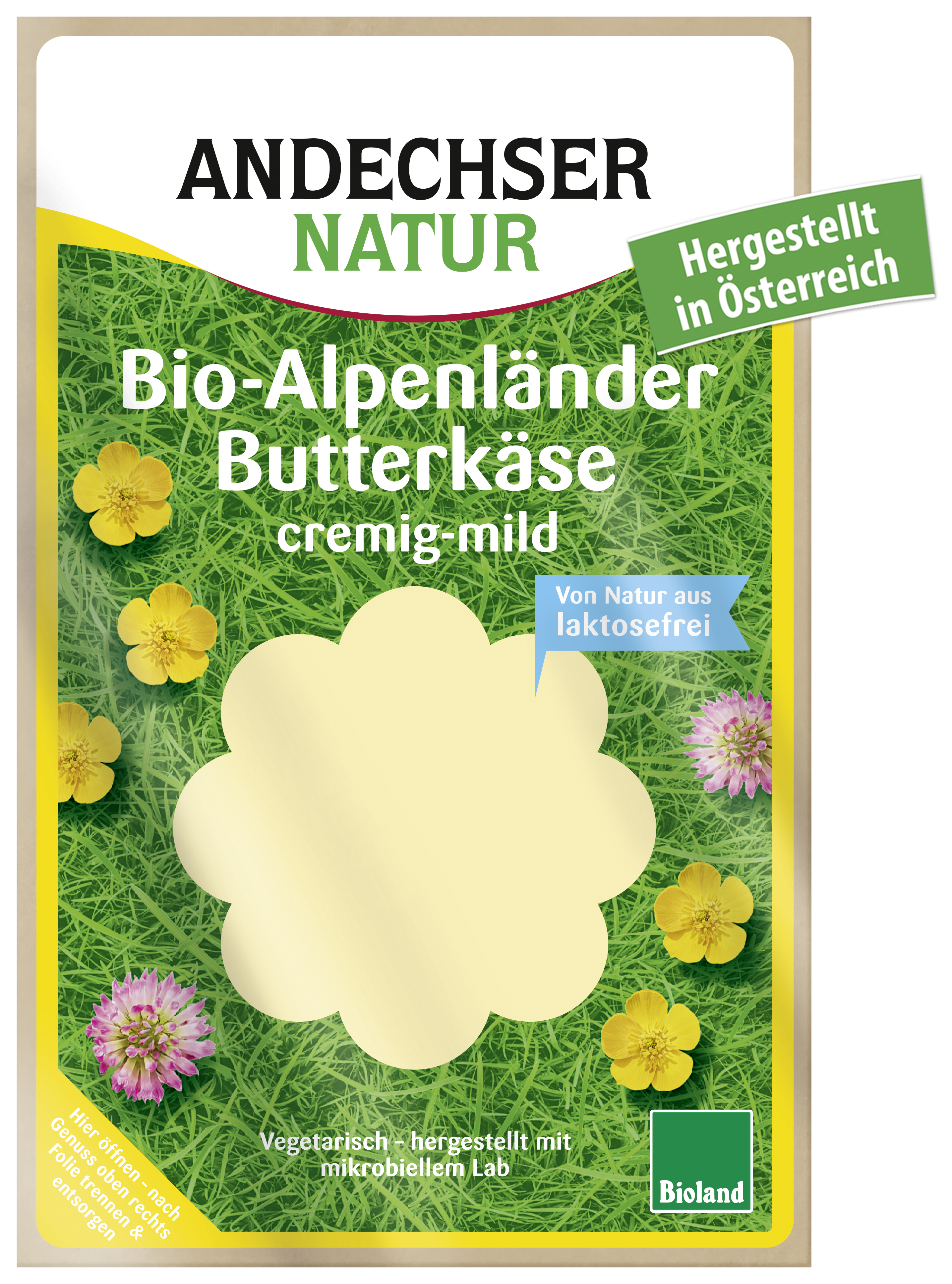 ANDECHSER NATUR Organic Alpenlaender butter cheese 50% 150g in slices