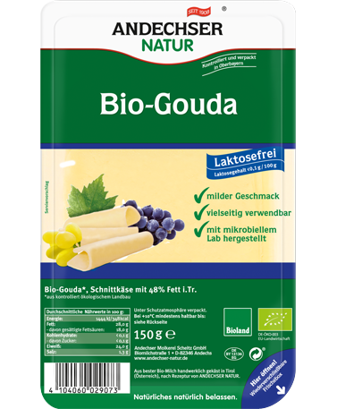 ANDECHSER NATUR Bio-Gouda in Scheiben 48% 150g