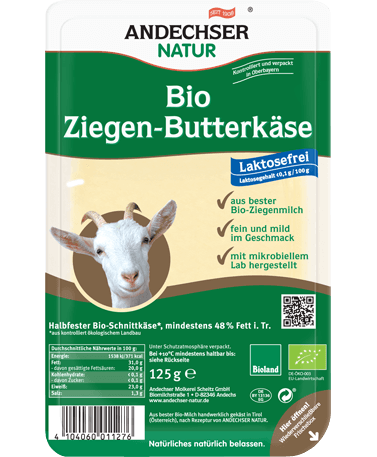 ANDECHSER NATUR Organic goat butter cheese in slices 48% 125g