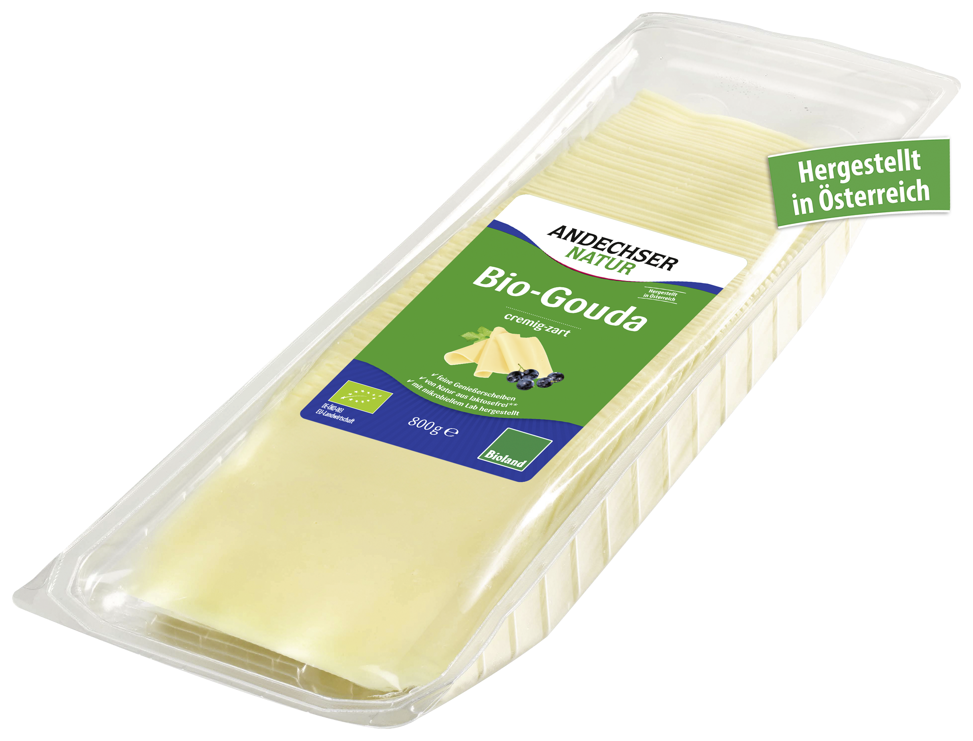Abbildung ANDECHSER NATUR Bio-Gouda Scheiben 800g
