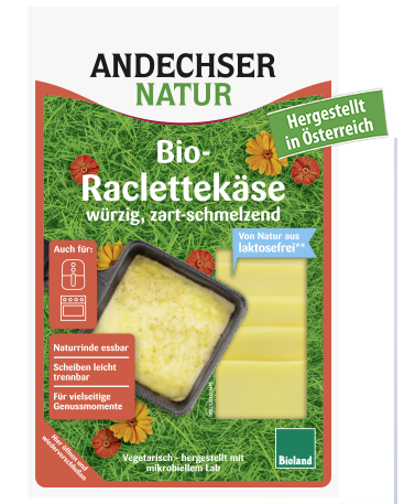 01682 ANDECHSER NATUR Bio Raclettekäse in Scheiben 50% Fett 300g