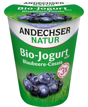 ANDECHSER NATUR Mild organic cream yogurt blueberry-cassis 3.7% 400g