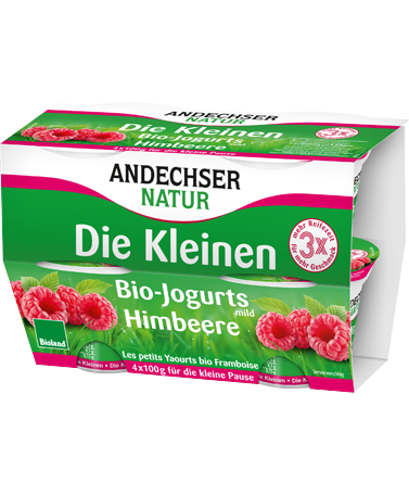ANDECHSER NATUR Mild organic yogurt raspberry 3.8 % 4x100g