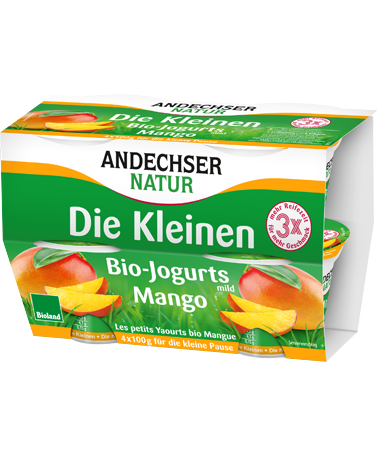 ANDECHSER NATUR Mild organic yogurt mango 3.8 % 4x100g