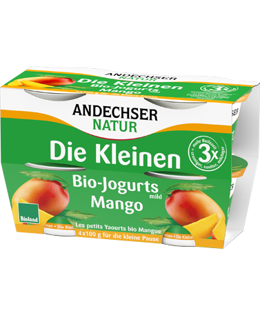 ANDECHSER NATUR Mild organic yogurt mango 3.8 % 4x100g