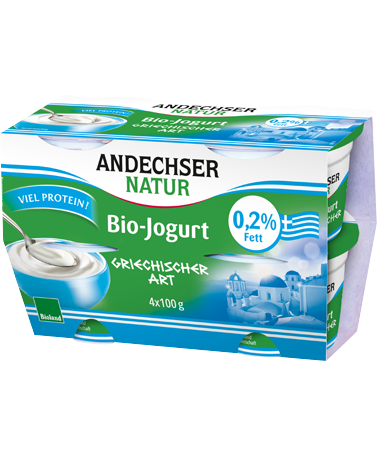 ANDECHSER NATUR Organic yogurt Greek style, 0.2% 4x100g