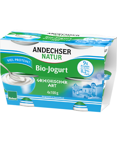 Bio-Jogurt griechischer Art Natur 0,2 % Fett 4x100 g 