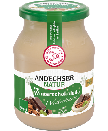 ANDECHSER NATUR Mild organic yogurt winter chocolate 3.8 % 500g