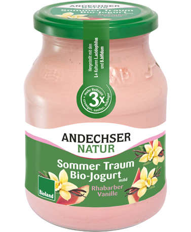 Bio-Jogurt mild Rhabarber-Vanille 3,8% Fett 500 g