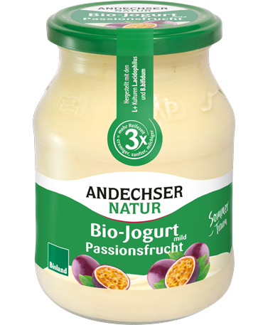 ANDECHSER NATUR Bio-Jogurt mild Passionsfrucht 3,8%, 500g