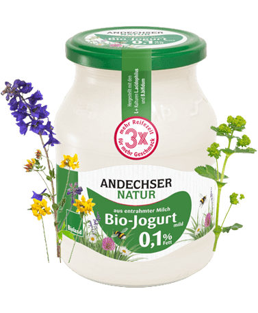 ANDECHSER NATUR Bio Jogurt mild aus entrahmter Milch 0,1% Fett 500g