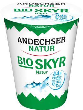 Bio Skyr Natur mit viel Protein mit wenig Fett 0,2 % im 400 g Becher ANDECHSER NATUR