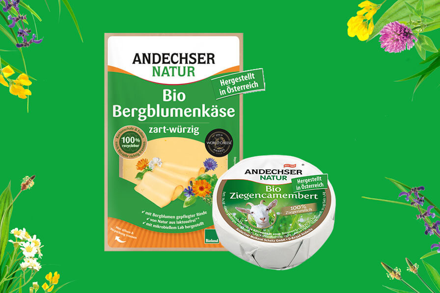 ANDECHSER NATUR world cheese award winners Bio-Bergblumenkäse und Bio-Ziegencamembert