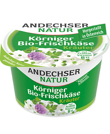 Körniger Bio-Frischkäse Kräuter