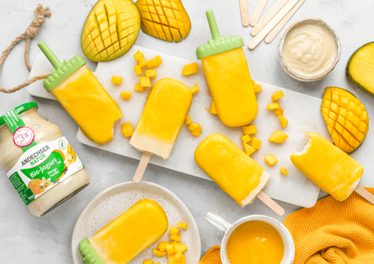 Mango Vanille Eis am Stiel