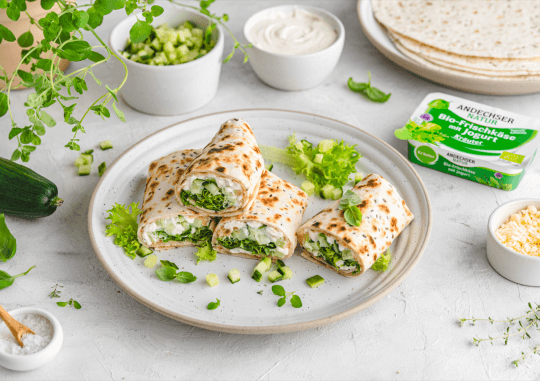 Wraps mit ANDECHSER NATUR Kräuterfrischkäse 